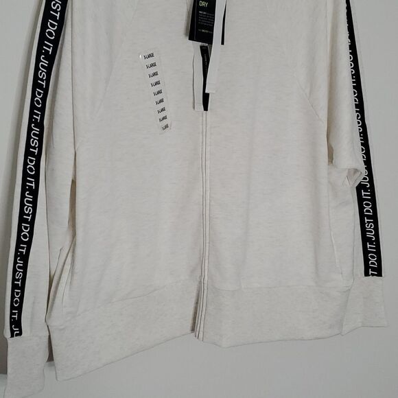 Nike Dri-fit XL loose fit cream zip up hoodie - Picture 3 of 8